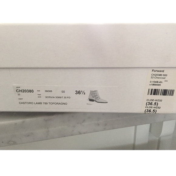 CHLOE Susanna Studded Boots in Charcoal grey Leather size W 36.5 - Picture 7 of 7